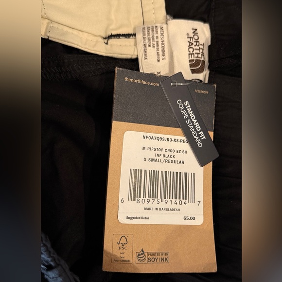 The North Face Ripstop Cargo Shorts Hiking Mens XS Black Quick Dry Belted 28 NWT - Picture 8 of 12